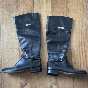 Coach Black Leather Accessory with Silver Accent